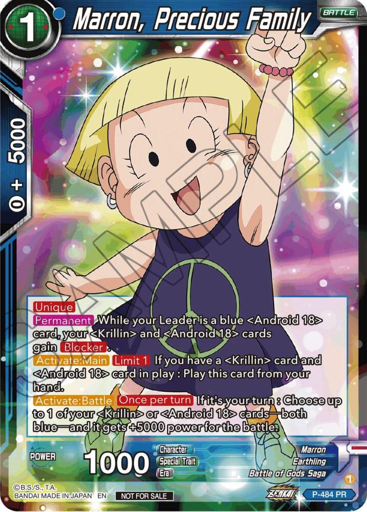 Marron Precious Family Zenkai Series Tournament Pack Vol3 P-484 Tournament Promotion Cards Dragonball Super card