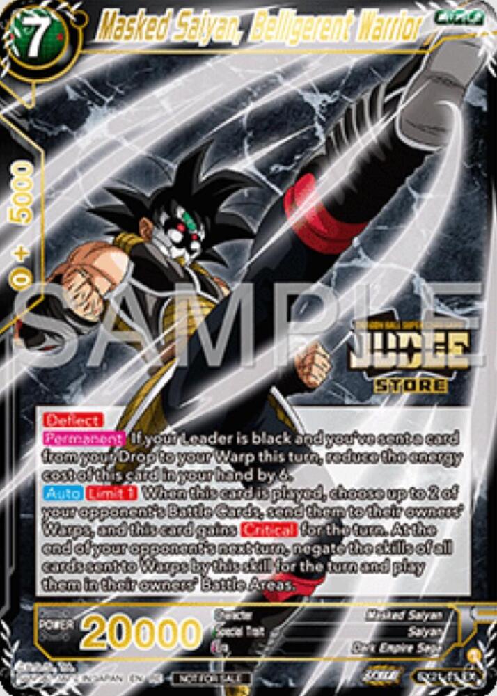 Masked Saiyan Belligerent Warrior Judge Pack Vol16 Store EX21-15 Judge Promotion Cards Dragonball Super card