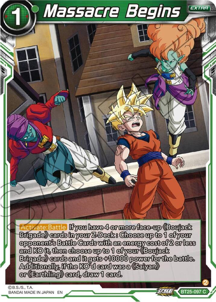 Massacre Begins BT25-097 Legend of the Dragon Balls Dragonball Super card