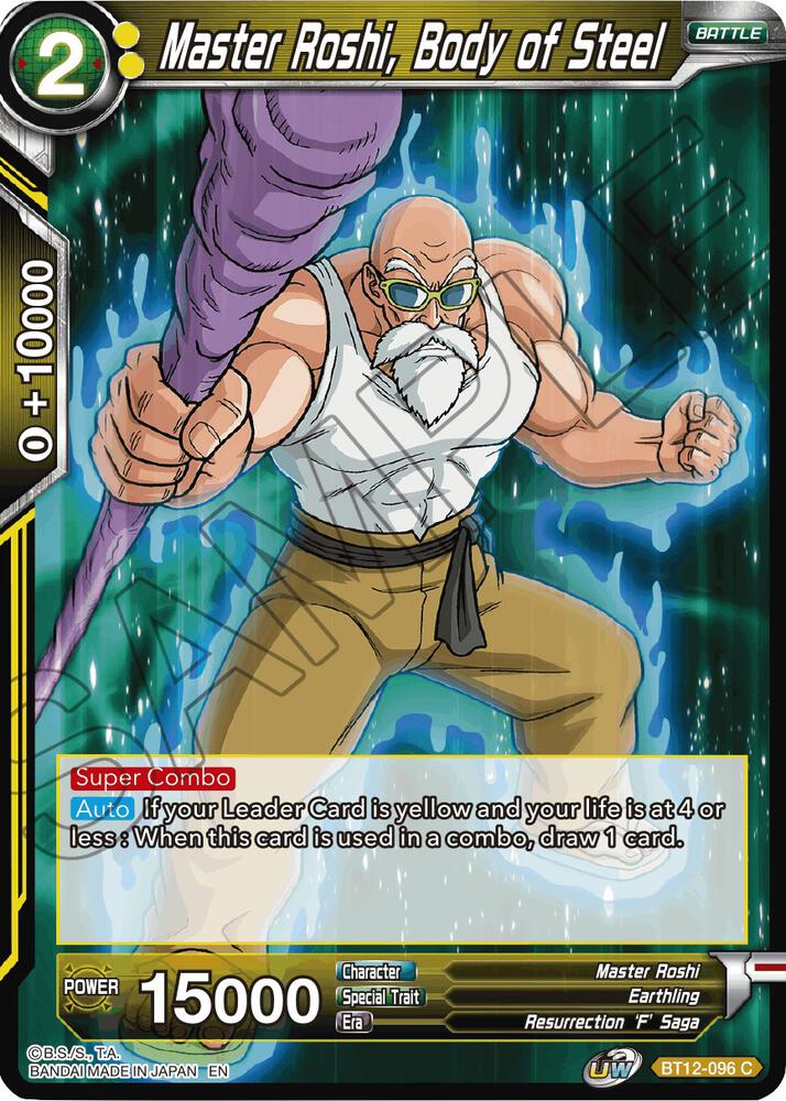 Master Roshi Body of Steel Foil BT12-096 Vicious Rejuvenation Dragonball Super card
