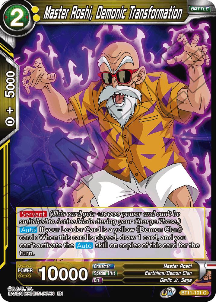Master Roshi Demonic Transformation BT11-101 Vermilion Bloodline Dragonball Super card