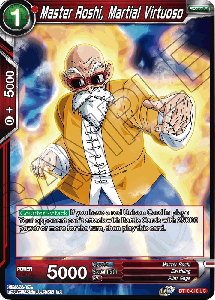 Master Roshi Martial Virtuoso Foil BT10-010 Rise of the Unison Warrior Dragonball Super card