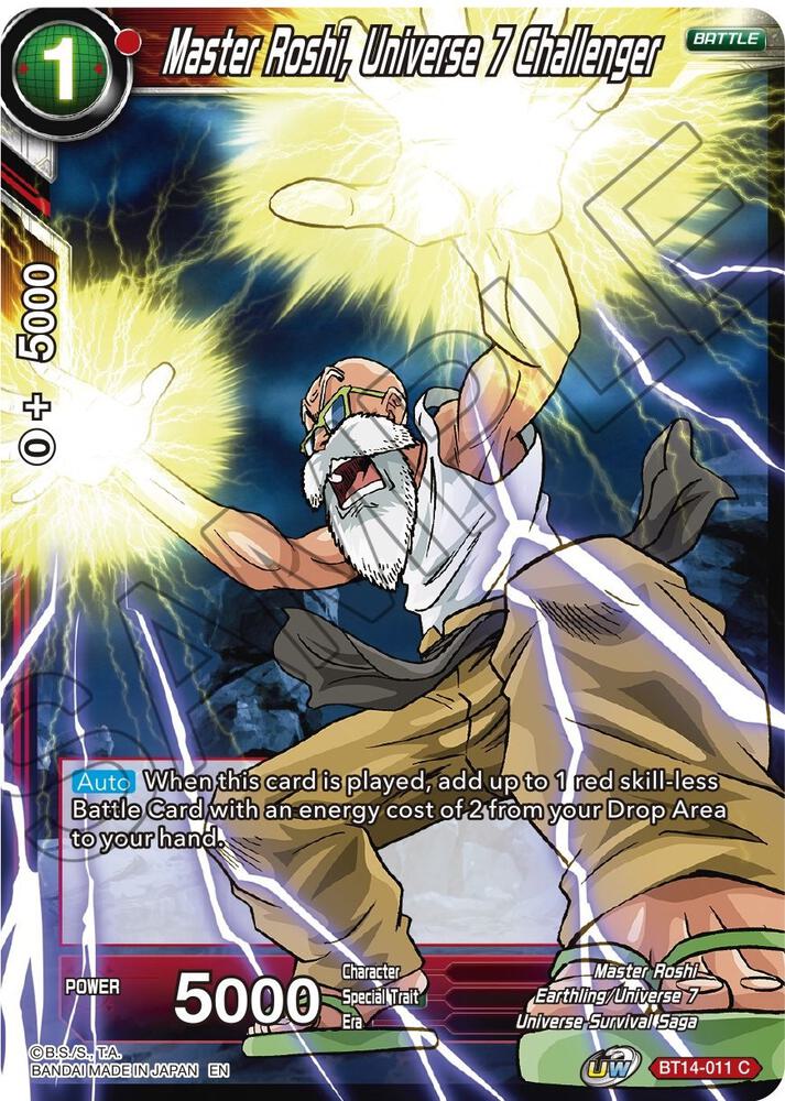 Master Roshi Universe 7 Challenger Foil BT14-011 Cross Spirits Dragonball Super card