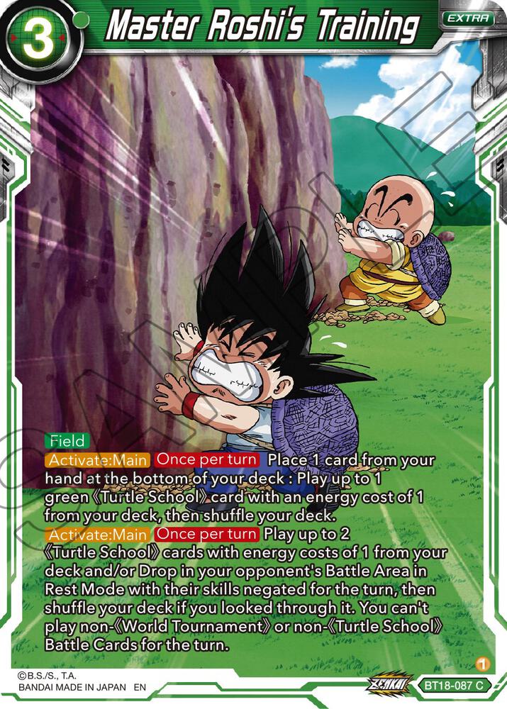 Master Roshis Training BT18-087 Dawn of the Z-Legends Dragonball Super card
