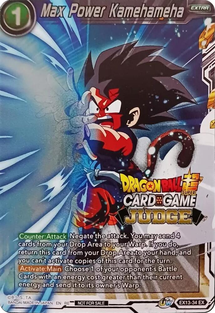Max Power Kamehameha Judge Pack Vol11 EX13-34 Tournament Promotion Cards Dragonball Super card