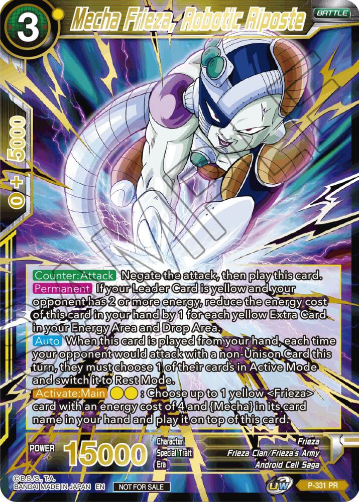 Mecha Frieza Robotic Riposte Alt Art Card Set 2023 Vol 2 P-331 Tournament Promotion Cards Dragonball Super card