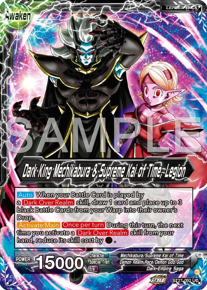 Mechikabura Dark King Mechikabura and Supreme Kai of Time Legion BT27-092 History of Z Dragonball Super card