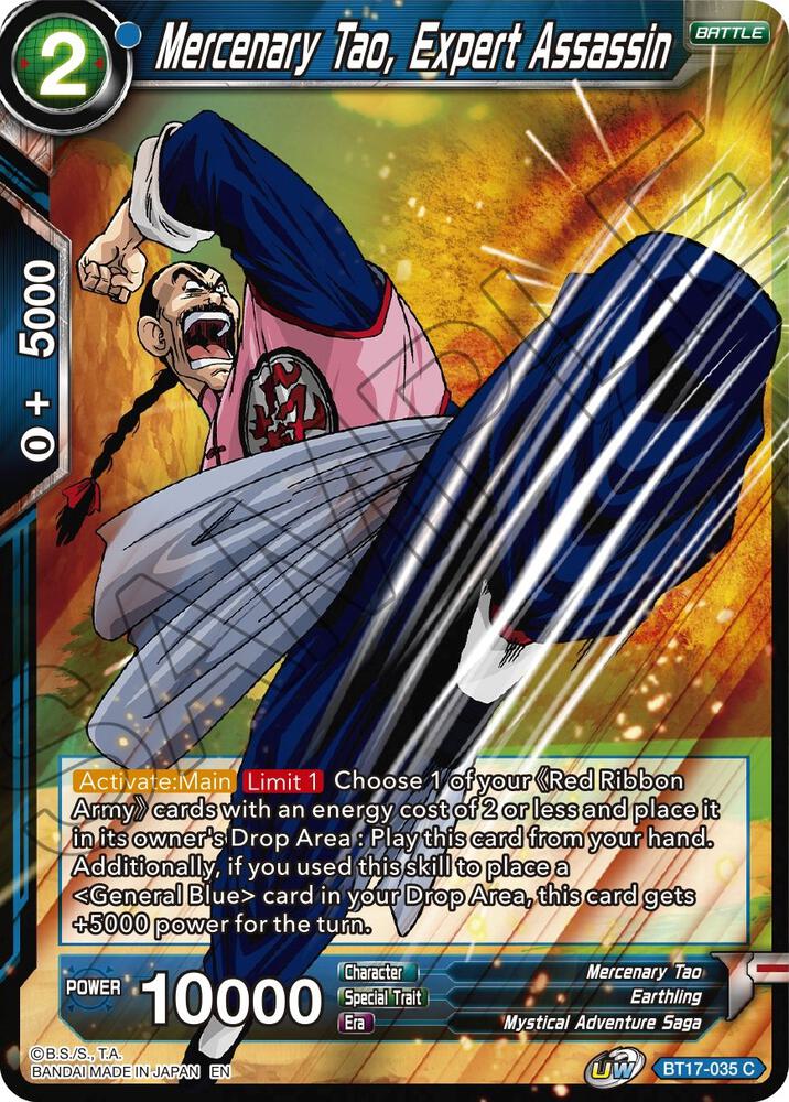 Mercenary Tao Expert Assassin BT17-035 Ultimate Squad Dragonball Super card