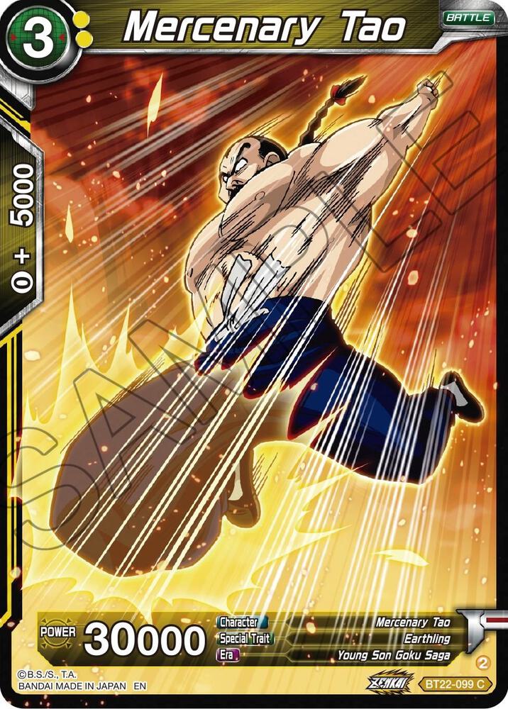 Mercenary Tao Foil BT22-099 Critical Blow Dragonball Super card