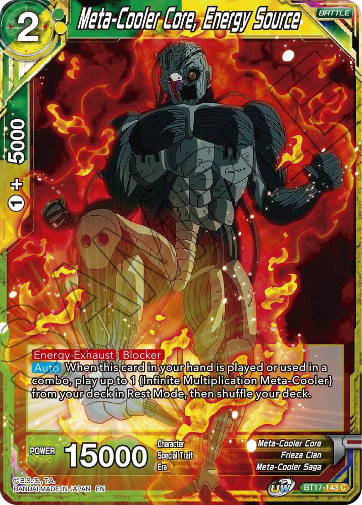 Meta Cooler Core Energy Source Foil BT17-143 Ultimate Squad Dragonball Super card
