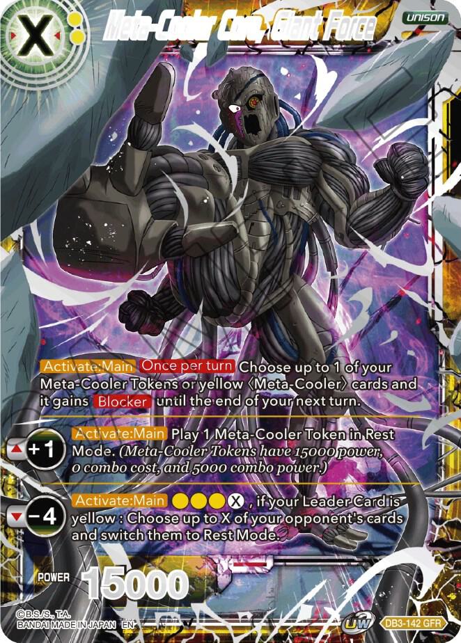 Meta Cooler Core Giant Force Tournament Pack Vol 8 DB3-142 Tournament Promotion Cards Dragonball Super card