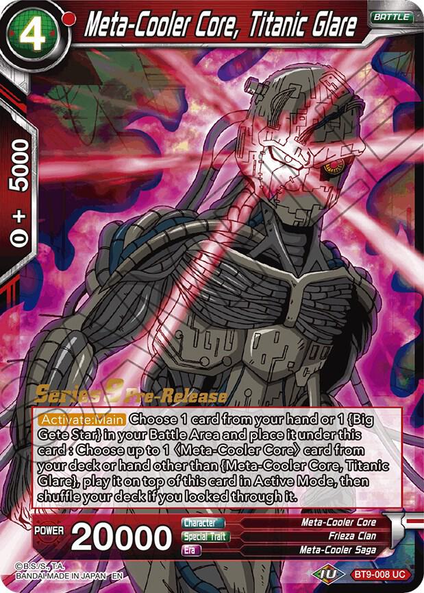 Meta Cooler Core Titanic Glare BT9-008 Universal Onslaught Pre-Release Cards Dragonball Super card
