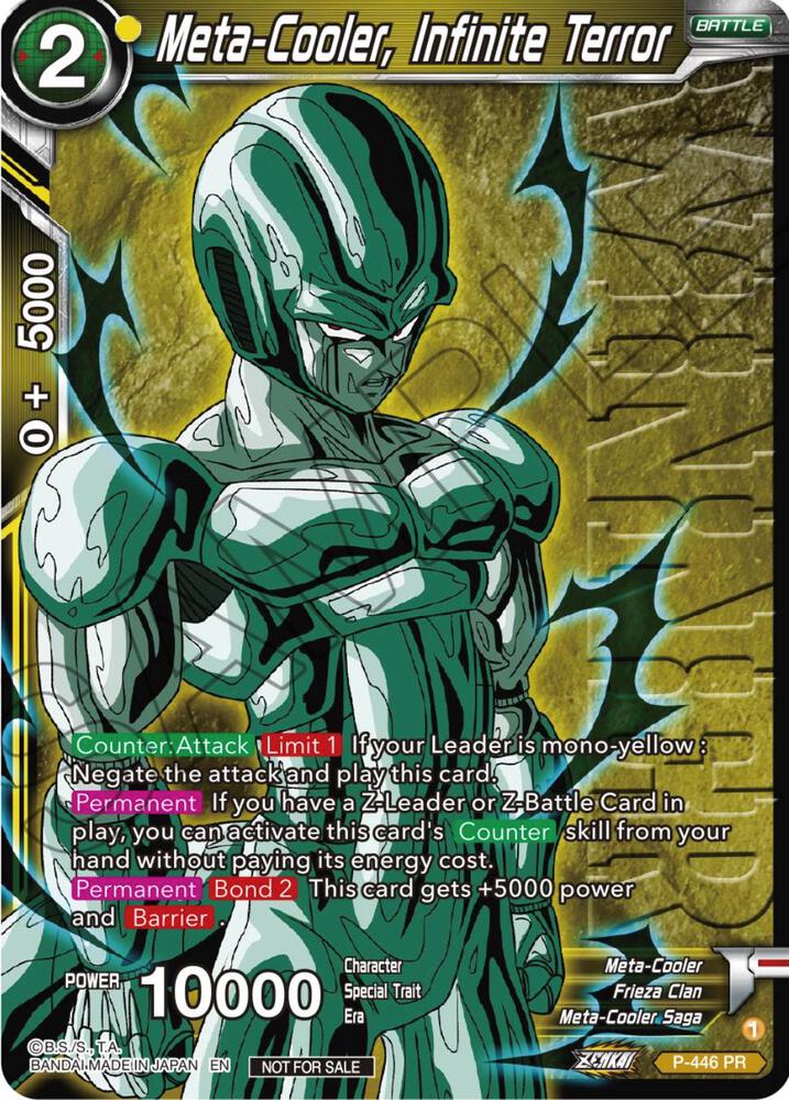 Meta Cooler Infinite Terror Winner P-446 Tournament Promotion Cards Dragonball Super card