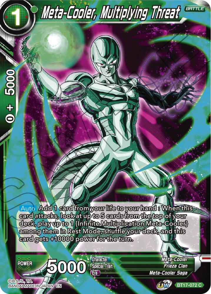 Meta Cooler Multiplying Threat Foil BT17-072 Ultimate Squad Dragonball Super card