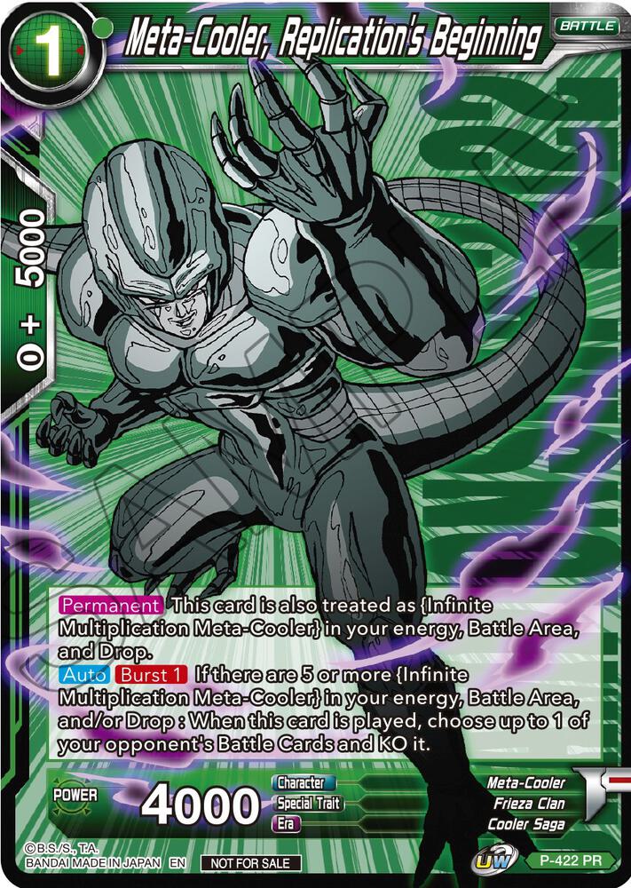Meta Cooler Replications Beginning Championship Pack 2022 Vol2 P-422 Promotion Cards Dragonball Super card
