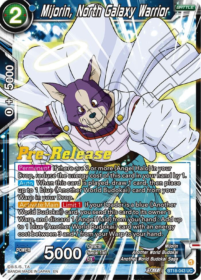 Mijorin North Galaxy Warrior BT18-043 Dawn of the Z-Legends Pre-Release Cards Dragonball Super card