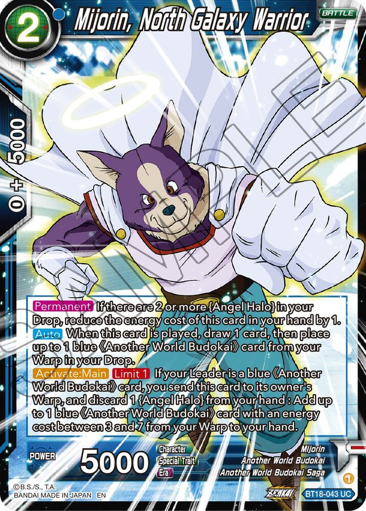 Mijorin North Galaxy Warrior BT18-043 Dawn of the Z-Legends Dragonball Super card