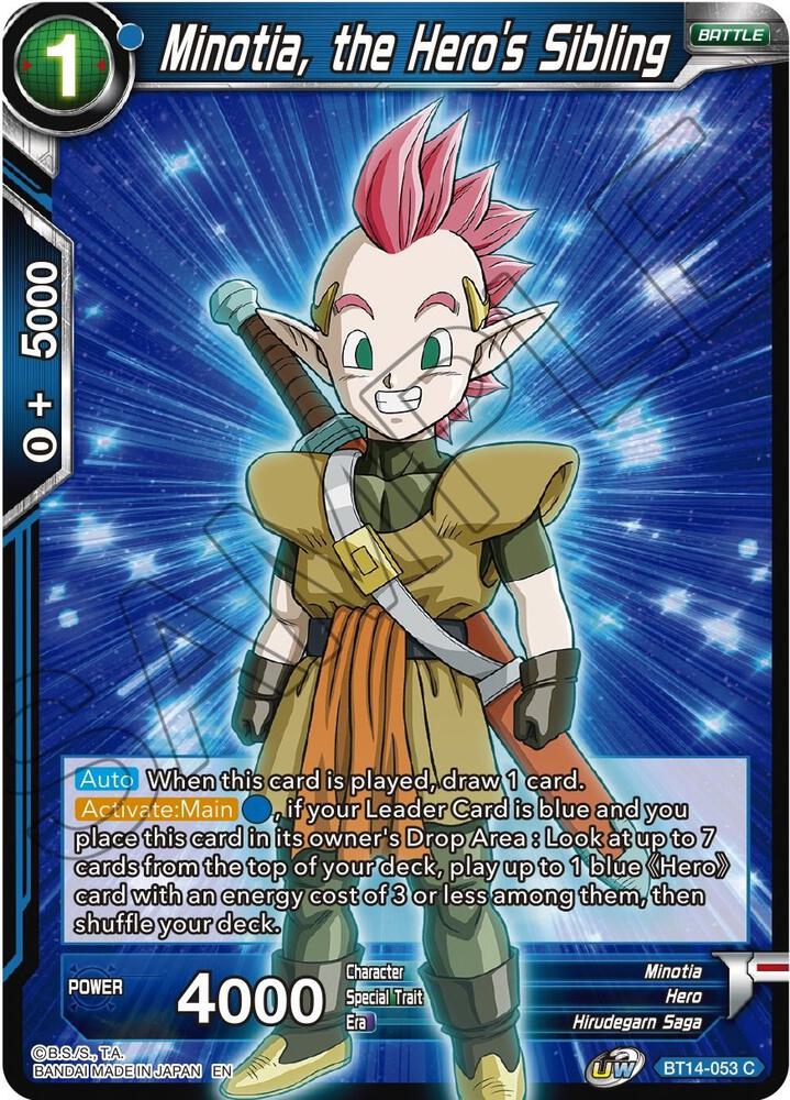 Minotia the Heros Sibling Foil BT14-053 Cross Spirits Dragonball Super card