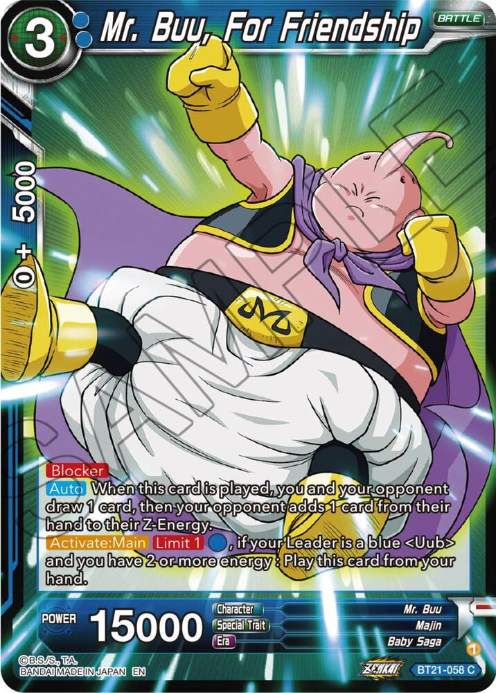 Mr Buu For Friendship BT21-058 Wild Resurgence Dragonball Super card