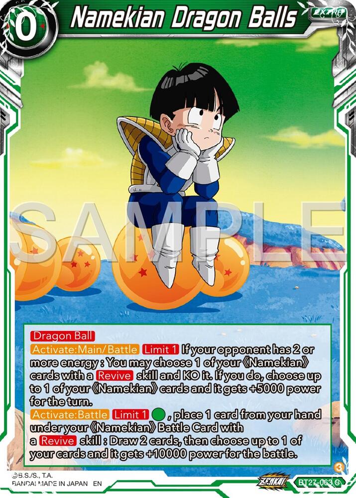 Namekian Dragon Balls BT27-063 History of Z Dragonball Super card