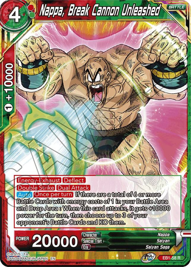 Nappa Break Cannon Unleashed EB1-58 Battle Evolution Booster Dragonball Super card