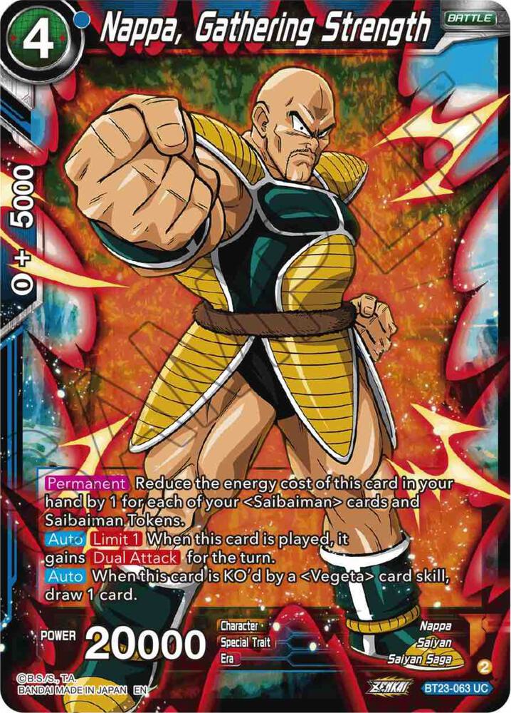 Nappa Gathering Strength Foil BT23-063 Perfect Combination Dragonball Super card