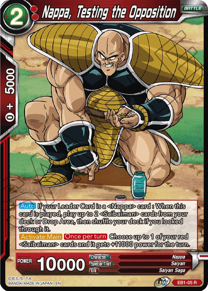 Nappa Testing the Opposition EB1-05 Battle Evolution Booster Dragonball Super card