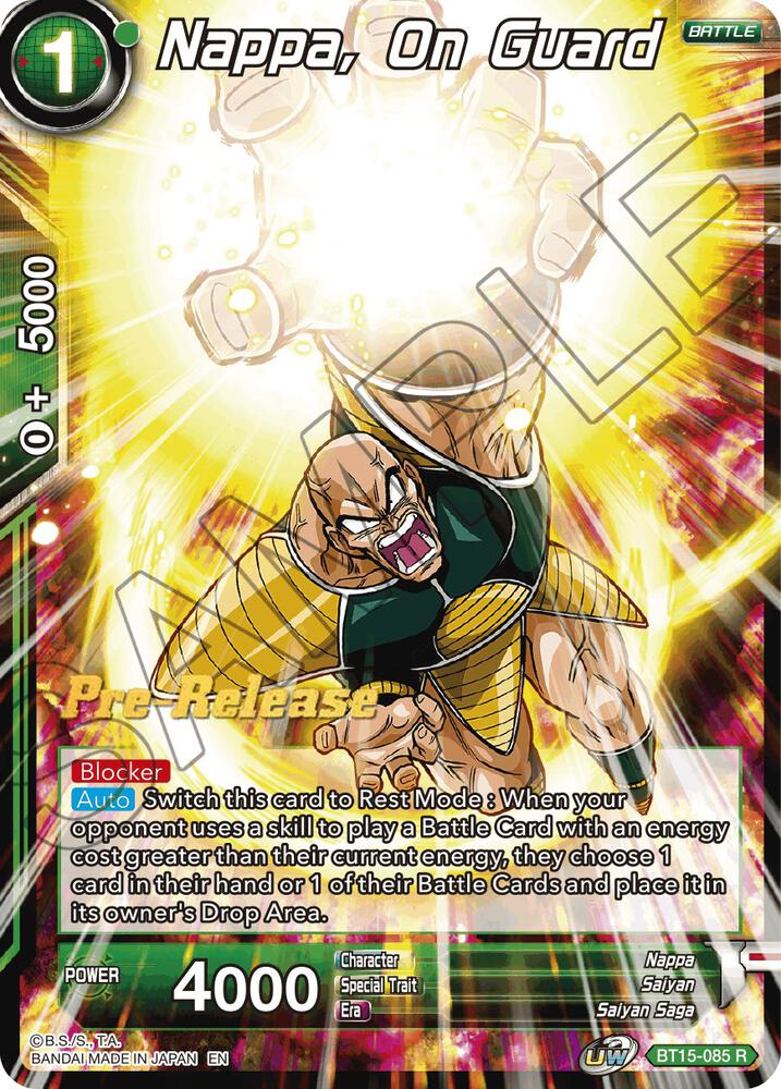 Nappa on Guard BT15-085 Saiyan Showdown Pre-Release Cards Dragonball Super card