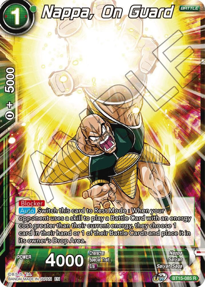 Nappa on Guard BT15-085 Saiyan Showdown Dragonball Super card
