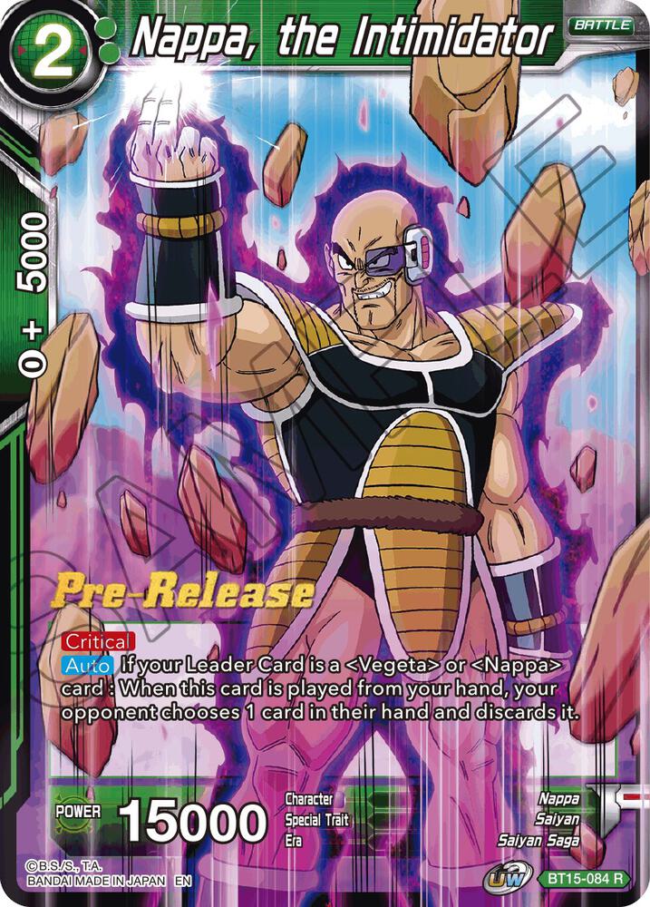 Nappa the Intimidator BT15-084 Saiyan Showdown Pre-Release Cards Dragonball Super card
