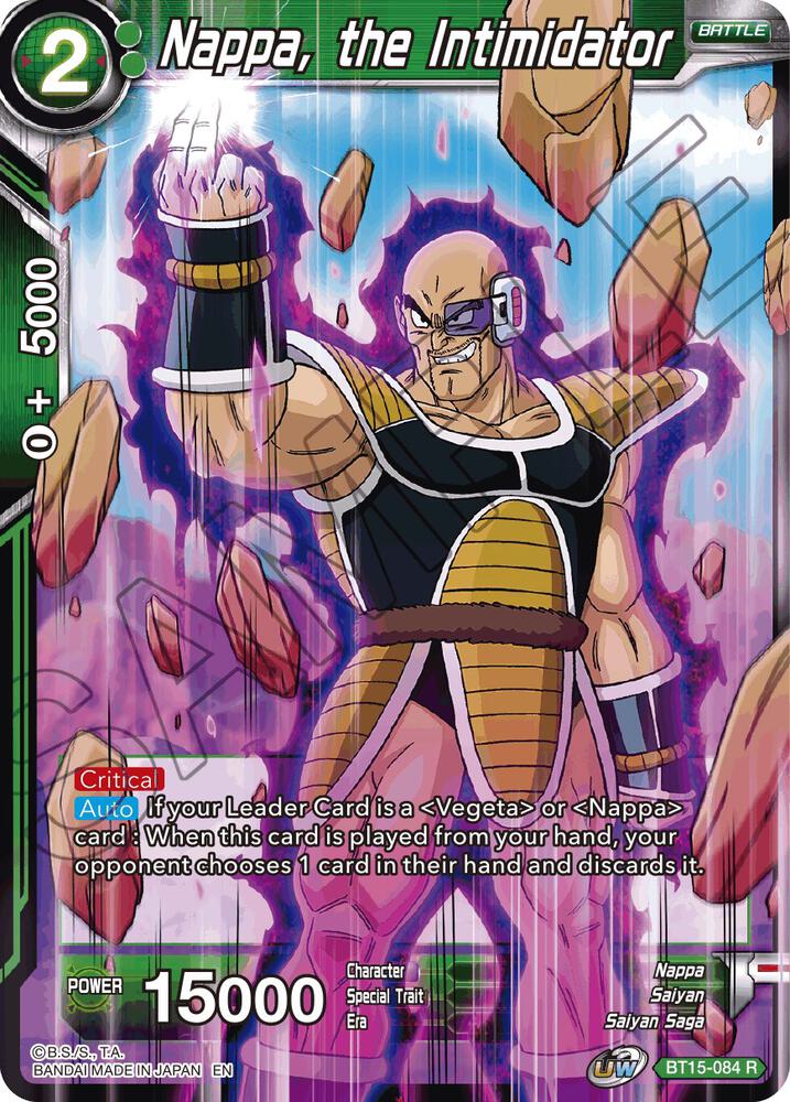 Nappa the Intimidator BT15-084 Saiyan Showdown Dragonball Super card