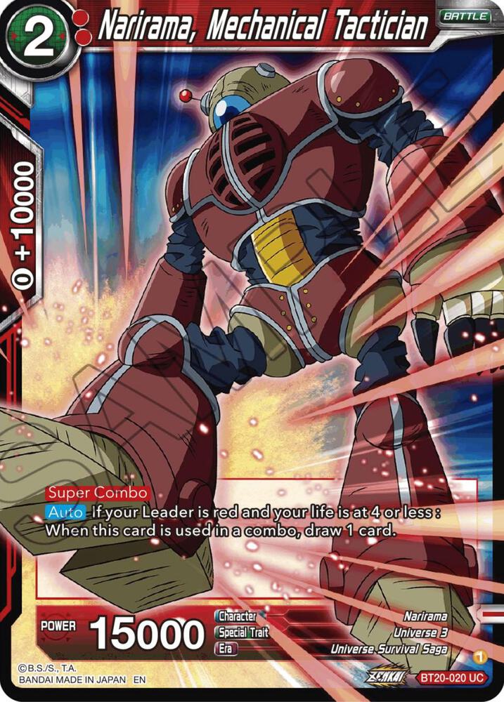 Narirama Mechanical Tactician BT20-020 Power Absorbed Dragonball Super card