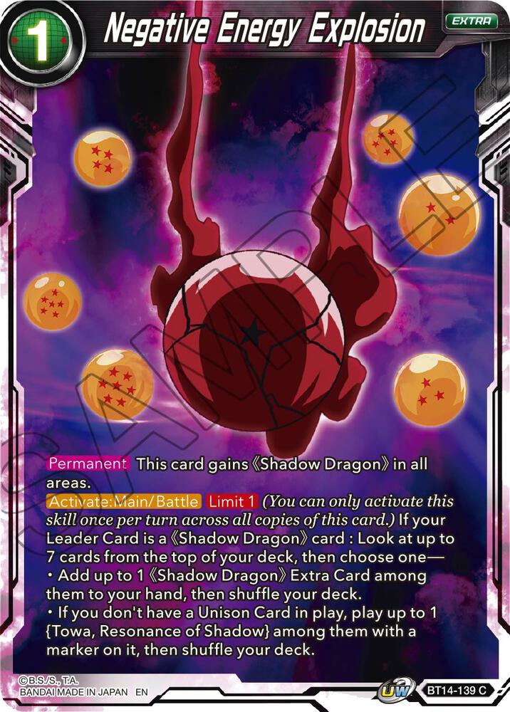 Negative Energy Explosion BT14-139 Cross Spirits Dragonball Super card