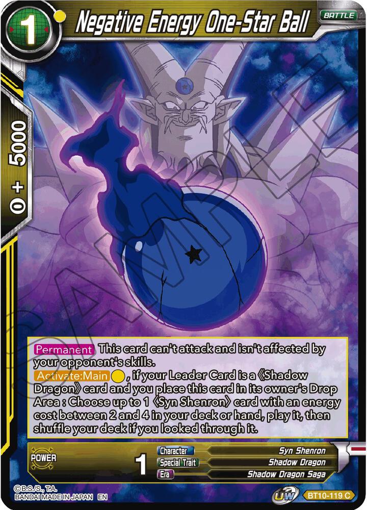 Negative Energy One Star Ball Foil BT10-119 Rise of the Unison Warrior Dragonball Super card