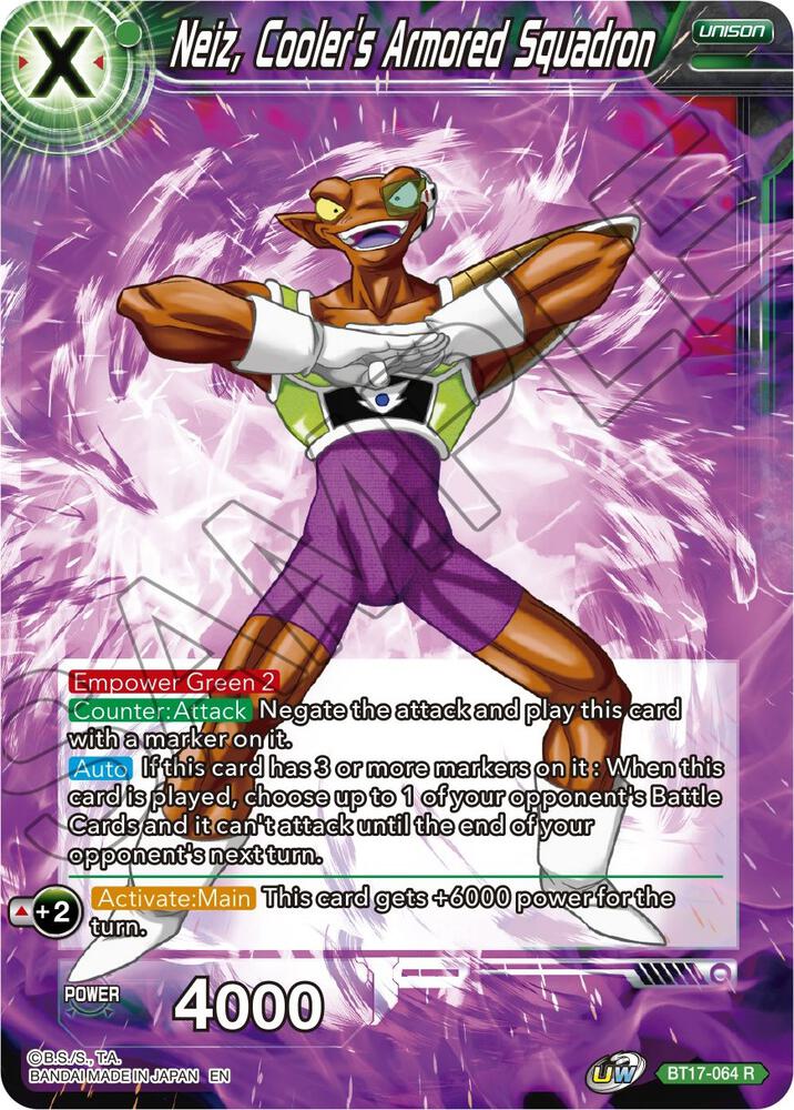 Neiz Coolers Armored Squadron Foil BT17-064 Ultimate Squad Dragonball Super card