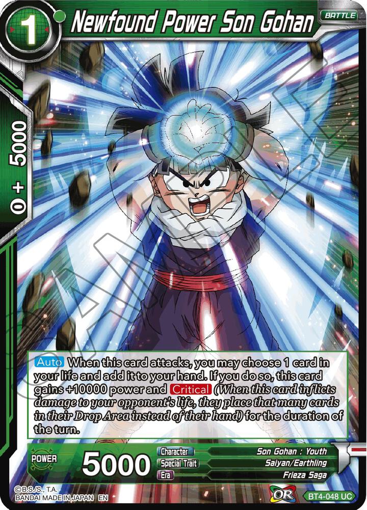 Newfound Power Son Gohan Reprint Foil BT4-048 Battle Evolution Booster Dragonball Super card