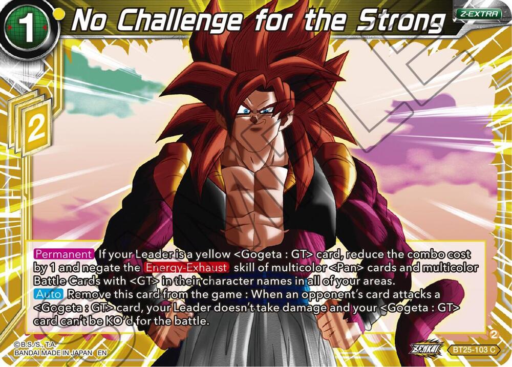 No Challenge for the Strong BT25-103 Legend of the Dragon Balls Dragonball Super card