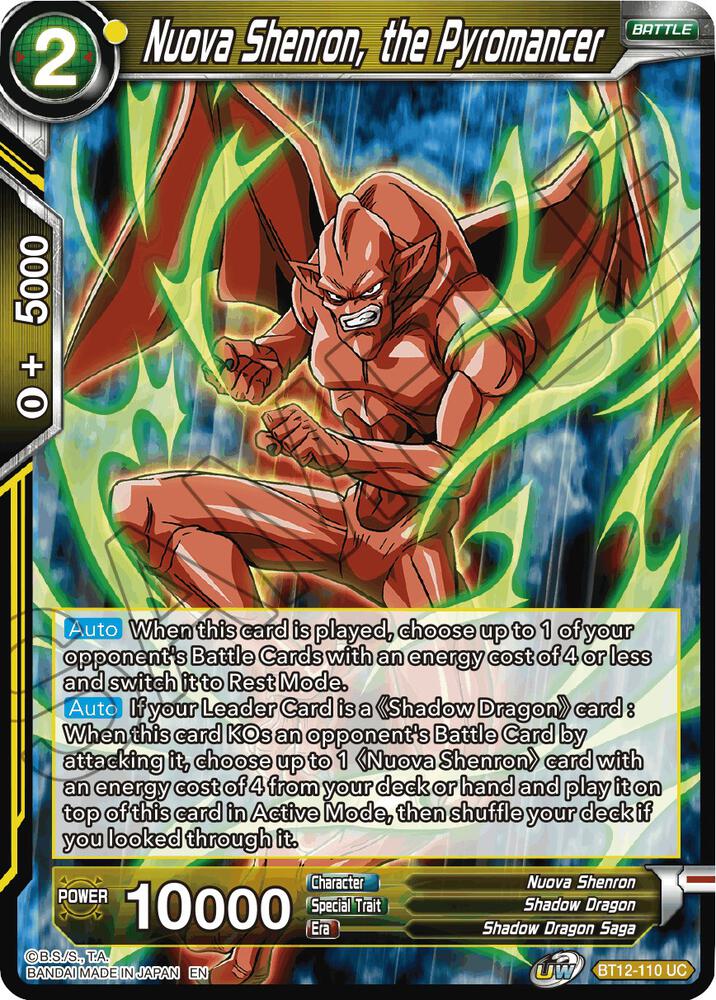 Nuova Shenron the Pyromancer BT12-110 Vicious Rejuvenation Dragonball Super card