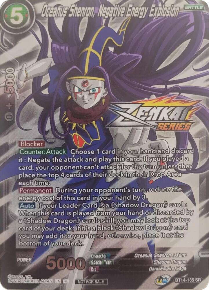 Oceanus Shenron Negative Energy Explosion Event Pack 10 Alternate Foil BT14-135 Tournament Promotion Cards Dragonball Super card