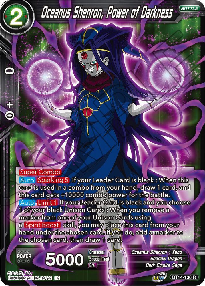 Oceanus Shenron Power of Darkness BT14-136 Cross Spirits Dragonball Super card