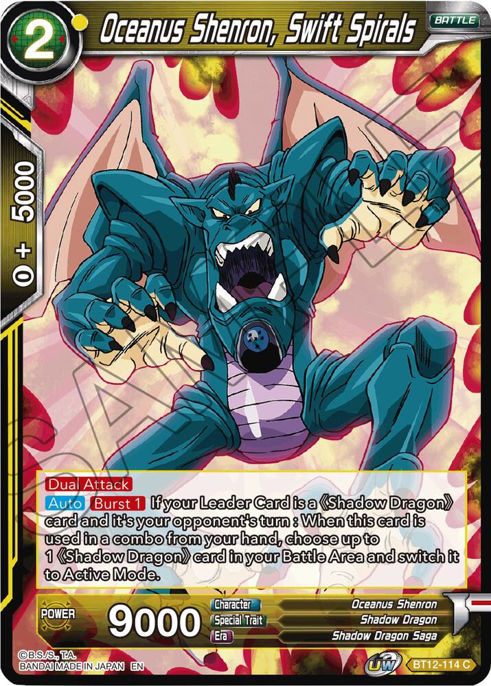 Oceanus Shenron Swift Spirals Foil BT12-114 Vicious Rejuvenation Dragonball Super card
