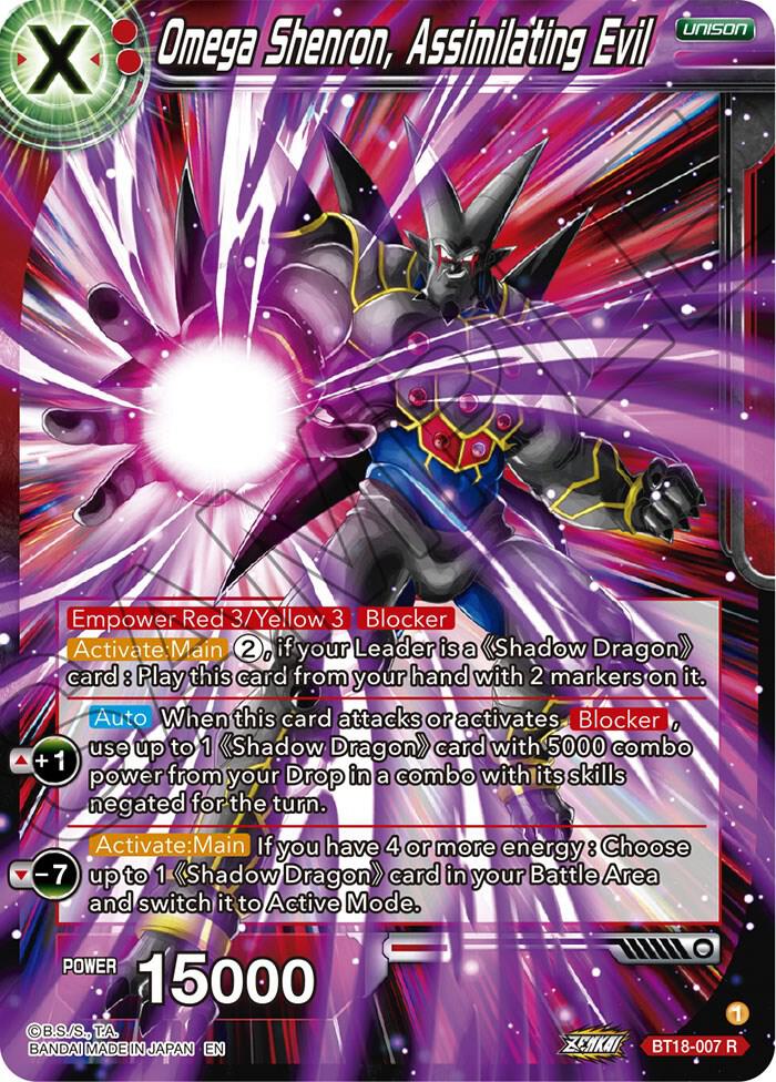 Omega Shenron Assimilating Evil BT18-007 Dawn of the Z-Legends Dragonball Super card