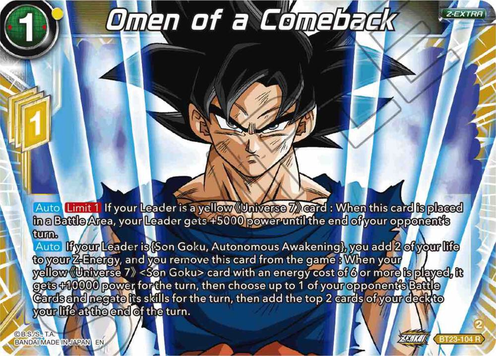 Omen of a Comeback BT23-104 Perfect Combination Dragonball Super card
