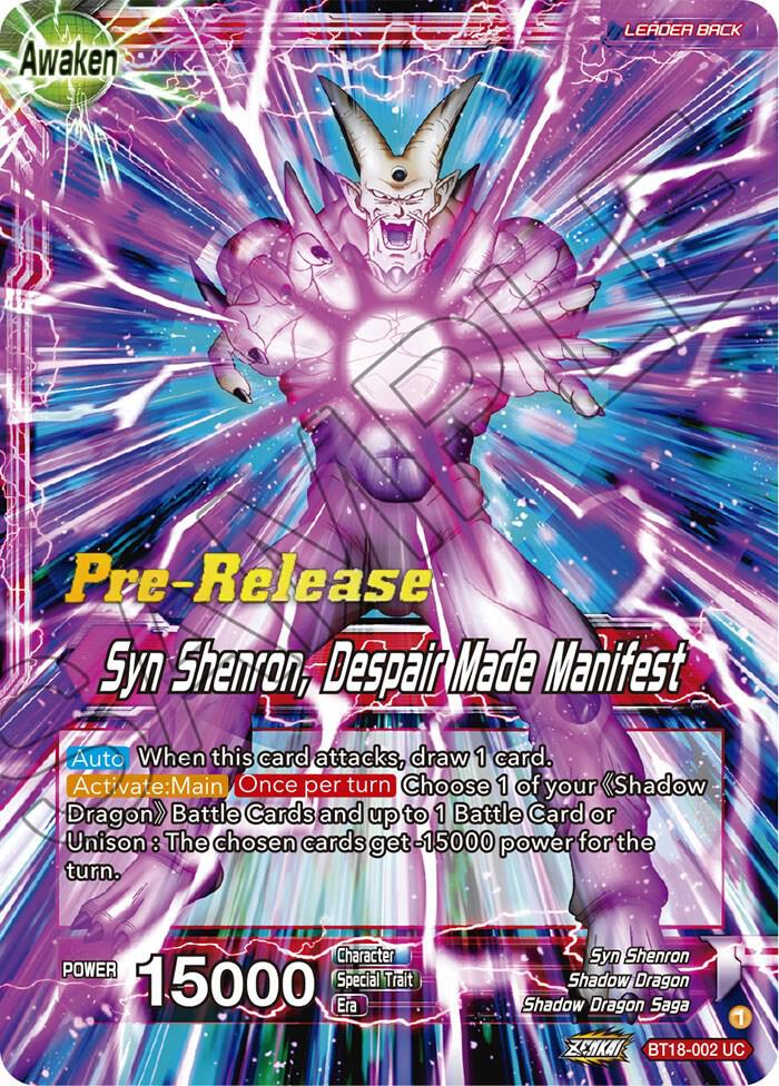 One Star Ball Syn Shenron Despair Made Manifest BT18-002 Dawn of the Z-Legends Pre-Release Cards Dragonball Super card