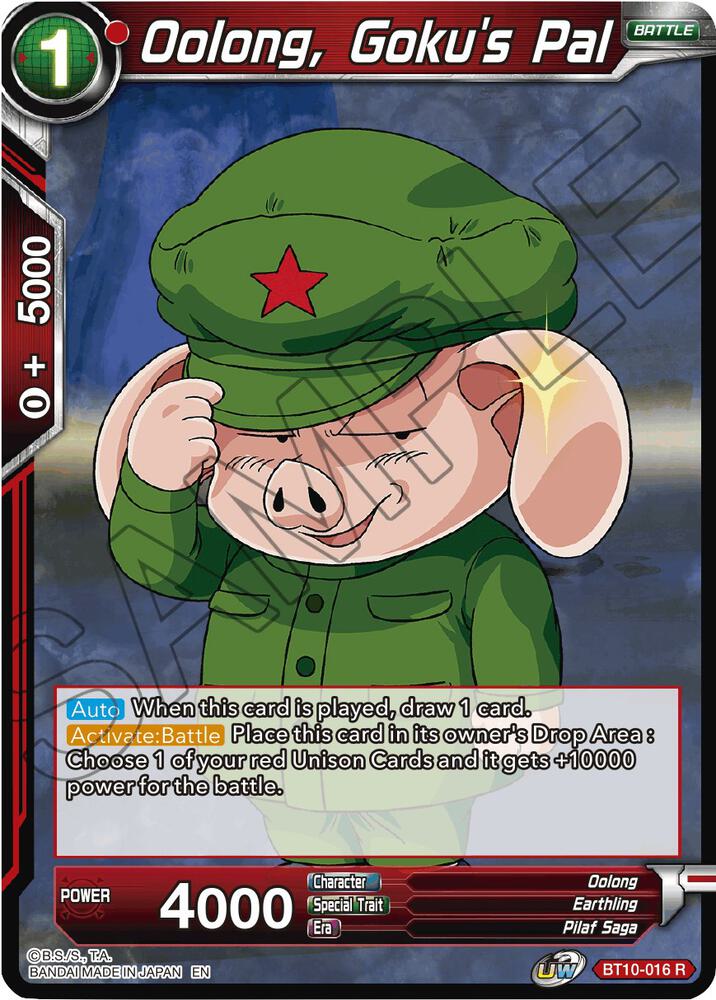 Oolong Gokus Pal BT10-016 Rise of the Unison Warrior Dragonball Super card