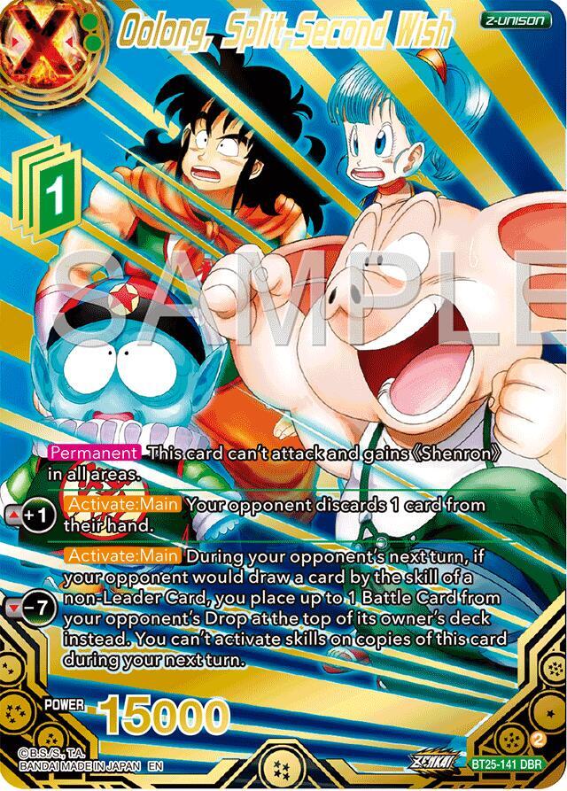 Oolong Split Second Wish DBR BT25-141 Legend of the Dragon Balls Dragonball Super card