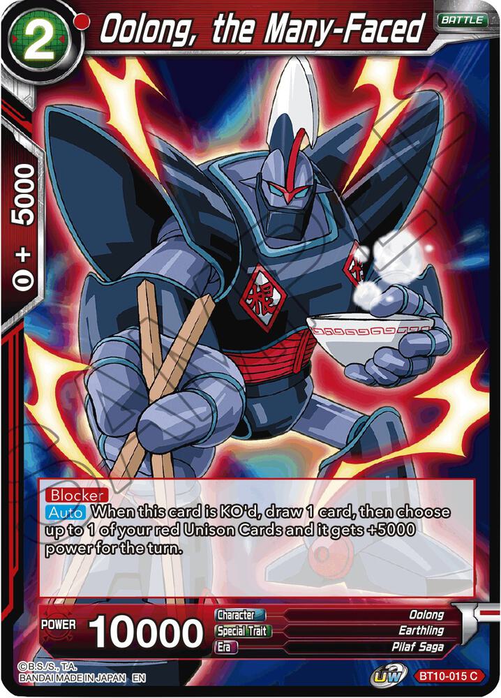 Oolong the Many Faced Foil BT10-015 Rise of the Unison Warrior Dragonball Super card
