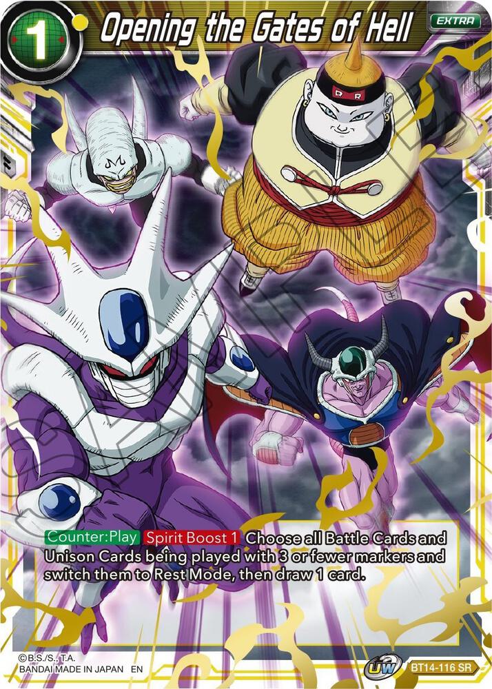 Opening the Gates of Hell BT14-116 Cross Spirits Dragonball Super card