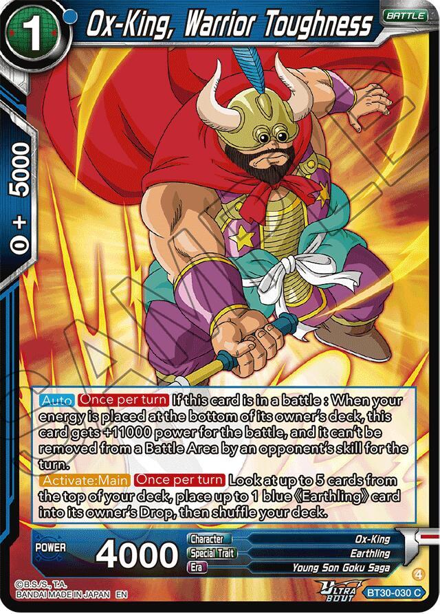 Ox King Warrior Toughness BT30-030 Three Glorious Fighters Dragonball Super card