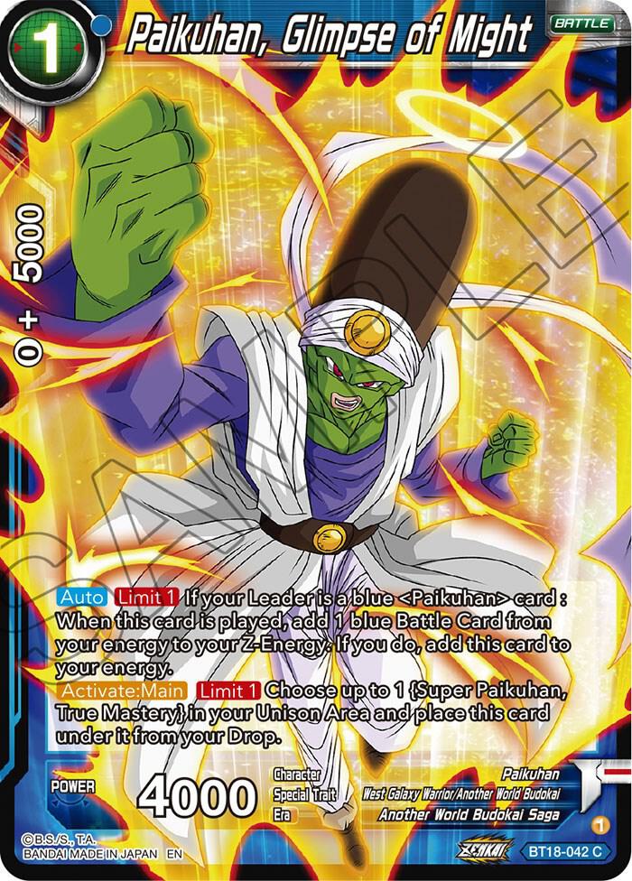 Paikuhan Glimpse of Might BT18-042 Dawn of the Z-Legends Dragonball Super card